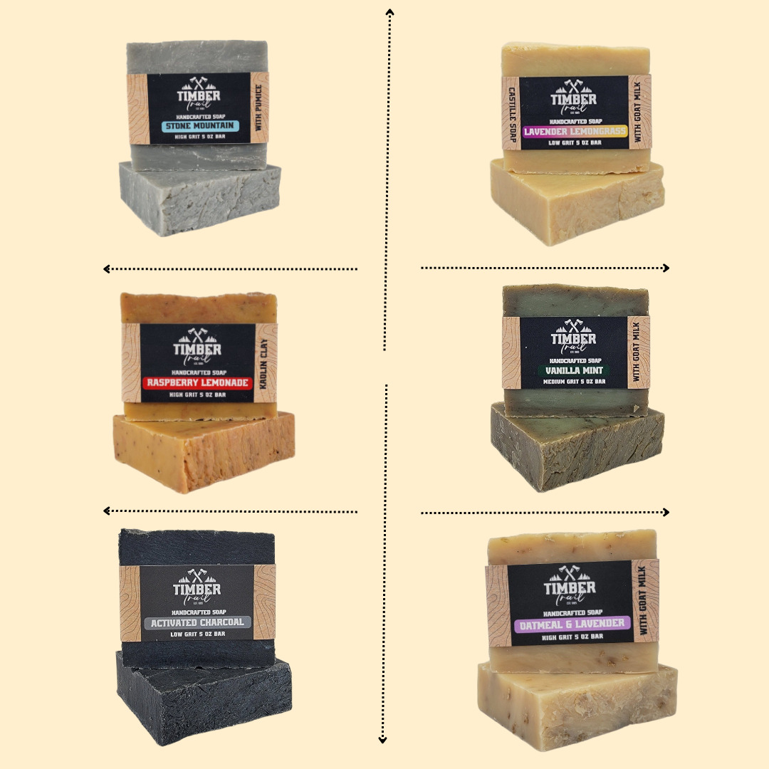 6 Pack Men's Natural Bar Soap Bundle